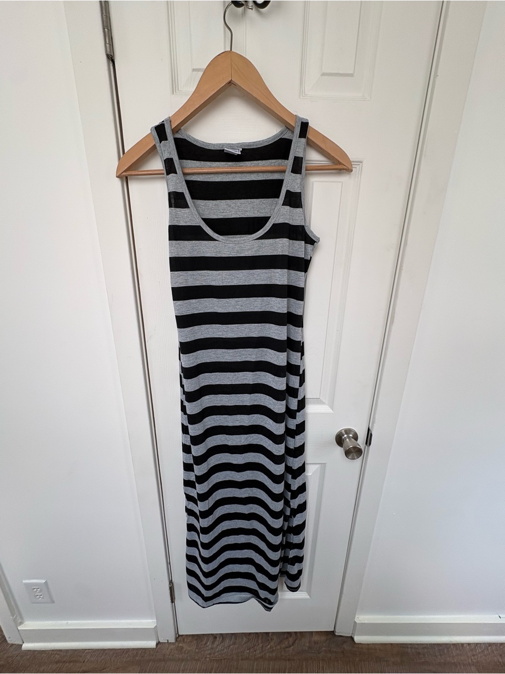 Exist Black and Gray Striped Maxi Dress